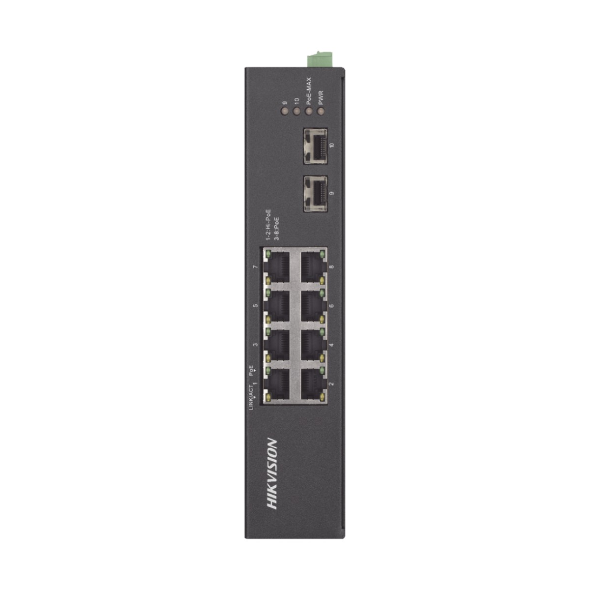Switch Industrial No Administrable Gigabit / 6 Puertos Gigabit PoE+ (30 W) + 2 Puertos Gigabit PoE++ (60 W) / 2 Puertos SFP / 120 W Total / 48 a 57 VCD / Ideal para Proyectos / 300 Metros de Distancia