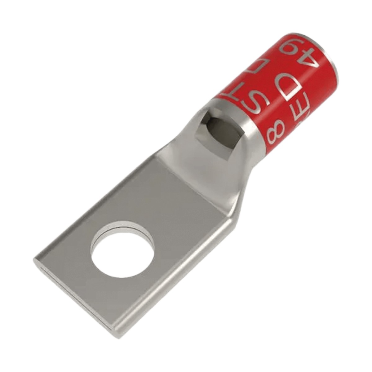Zapata Terminal de Compresión BURNDY Cañón Corto para Tornillo de 3/8" y Calibre 8 AWG.
