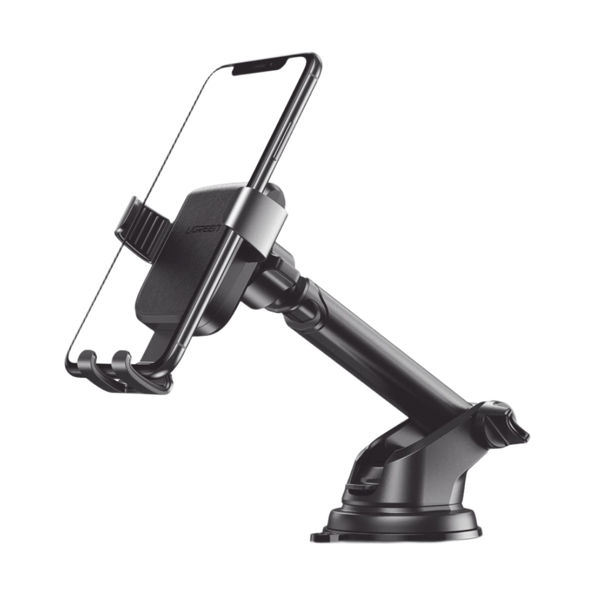 Soporte de Celular para Automóvil con Ventosa / Diseño de Sujecion en Triangulo / Ajustable 270° / Rotable / Estirable / Amplia Compatibilidad con dispositivos de 4'' a 7'' / Color Negro