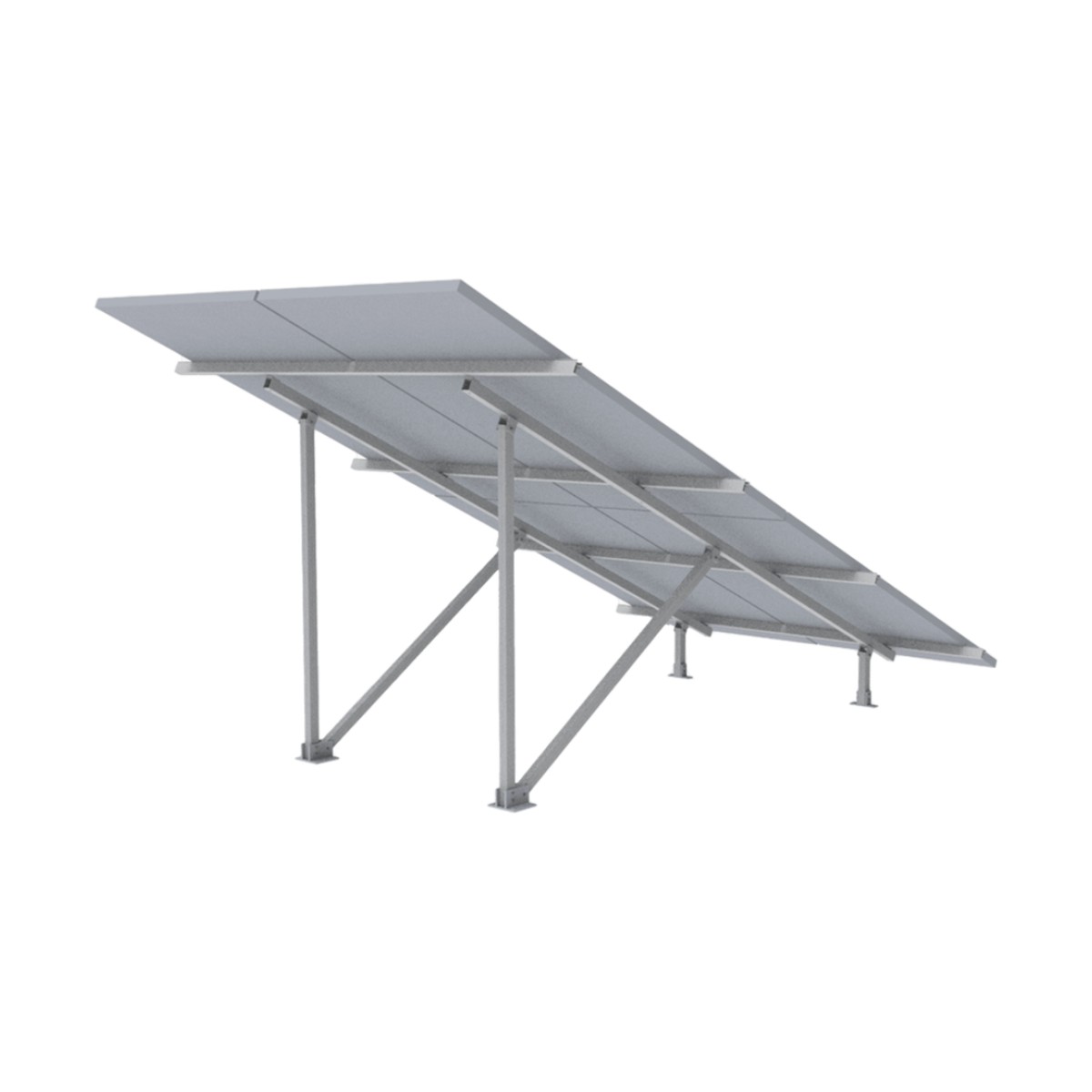 Montaje para Panel Solar 2X2, Riel 5 de 2700mm para Módulos con Espesor de 30-35mm, Vel. de Viento Máx. 136km/h