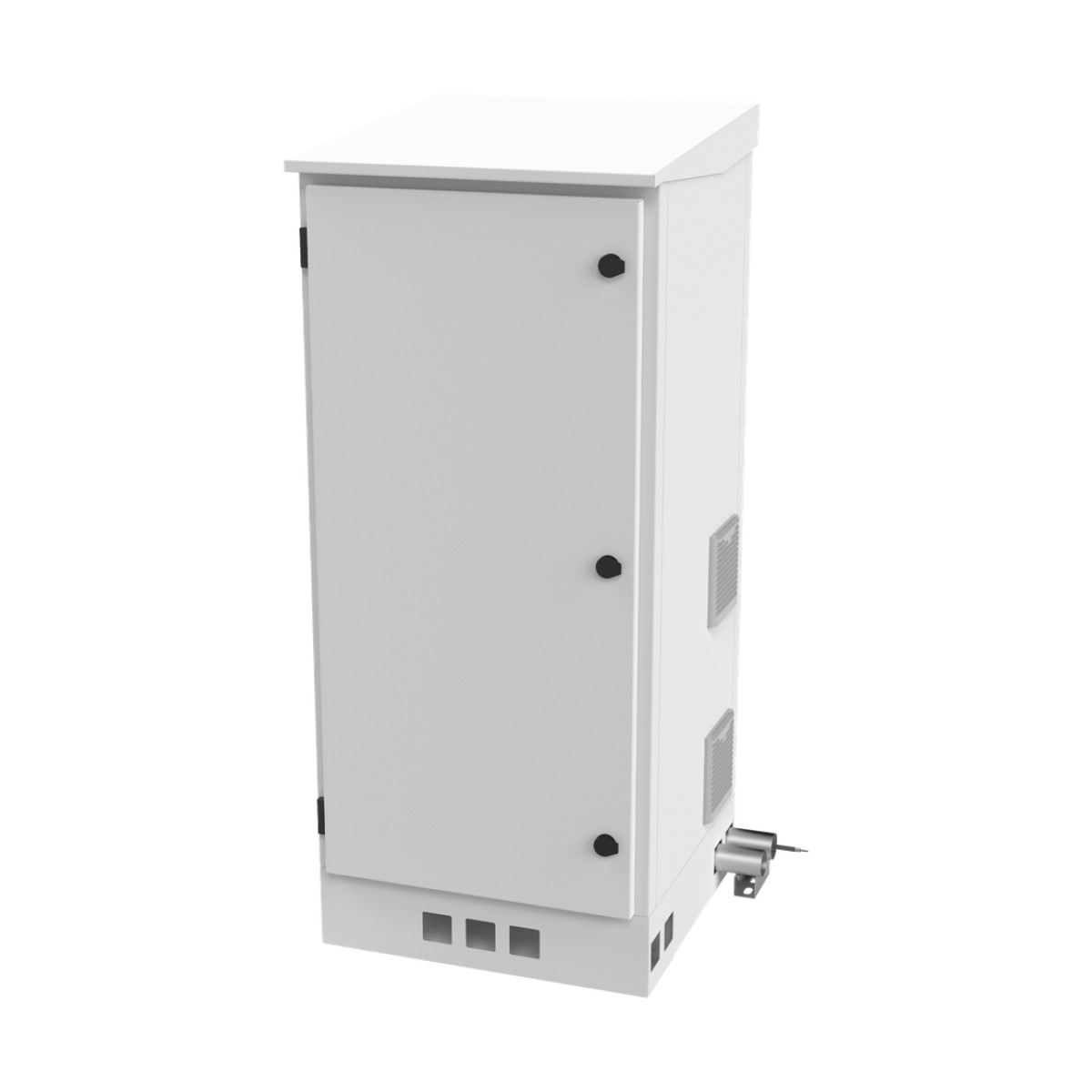 Gabinete de Piso para Exterior con Ventiladores y Termostato con Rack de 19" de 16 U + Espacio para Baterías, Se envía el Gabinete Armado.