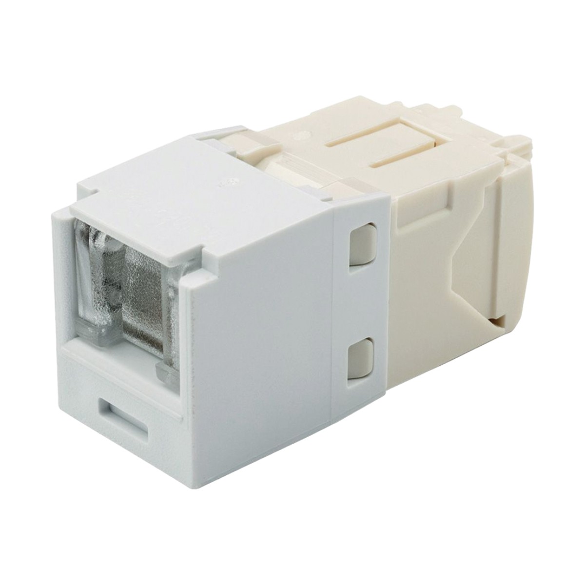 Conector Jack RJ45 Estilo TG con Ventana, Mini-Com, Categoría 6, de 8 Posiciones y 8 Cables, Color Blanco