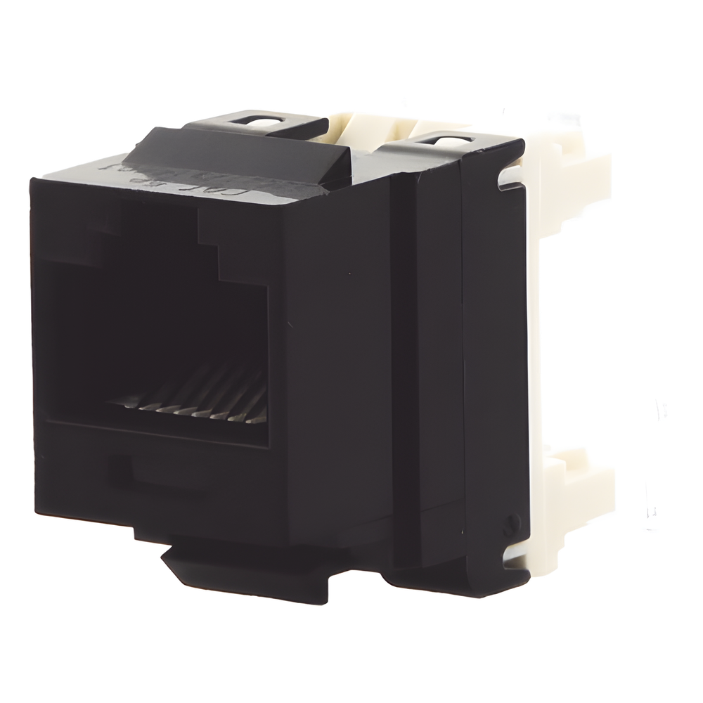 Conector Jack Estilo 110 (de Impacto), Tipo Keystone, Categoría 5e, de 8 Posiciones y 8 Cables, Color Negro