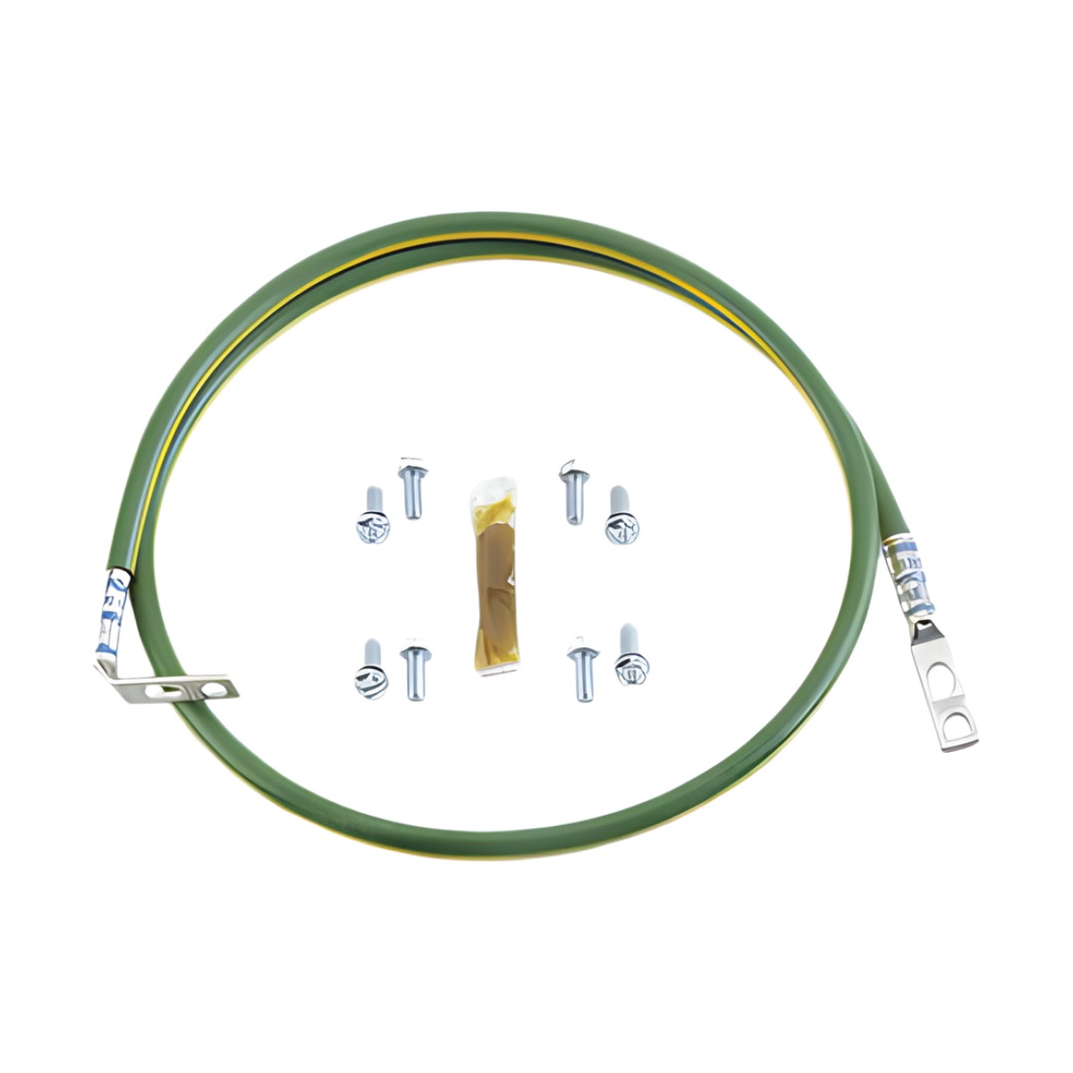 Jumper Para Aterrizar Equipos en Racks o Gabinetes, 10 AWG, con Terminal Doblada a 90 Grados, 0.61m de Largo