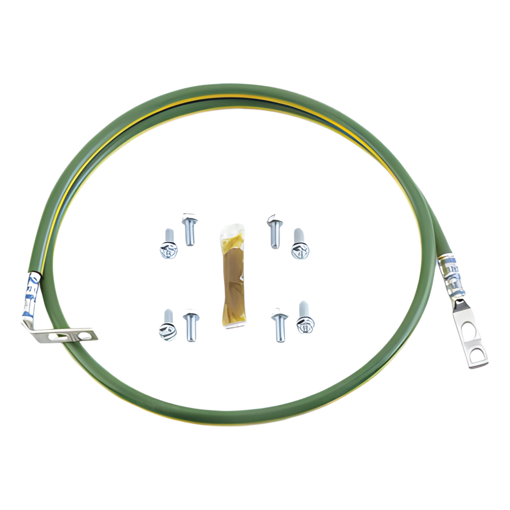 Jumper Para Aterrizar Equipos en Racks o Gabinetes, 10 AWG, con Terminal Doblada a 90 Grados, 0.61m de Largo