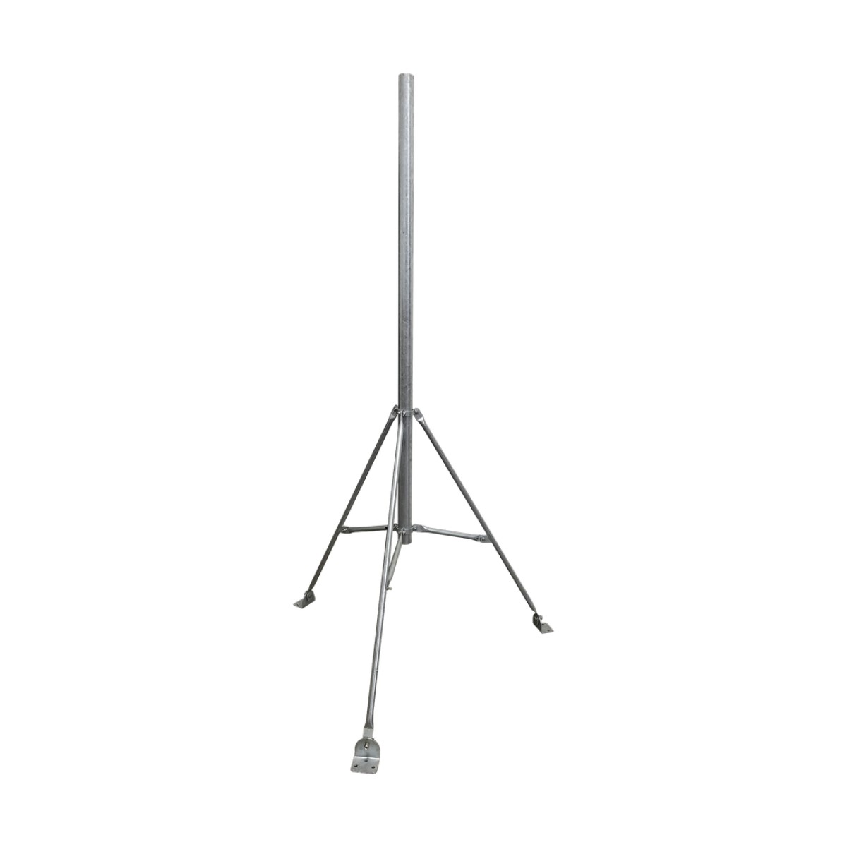Mástil de 2" x 1.5 metros con Tripie para Instalación en losa. Acero Galvanizado en Caliente.