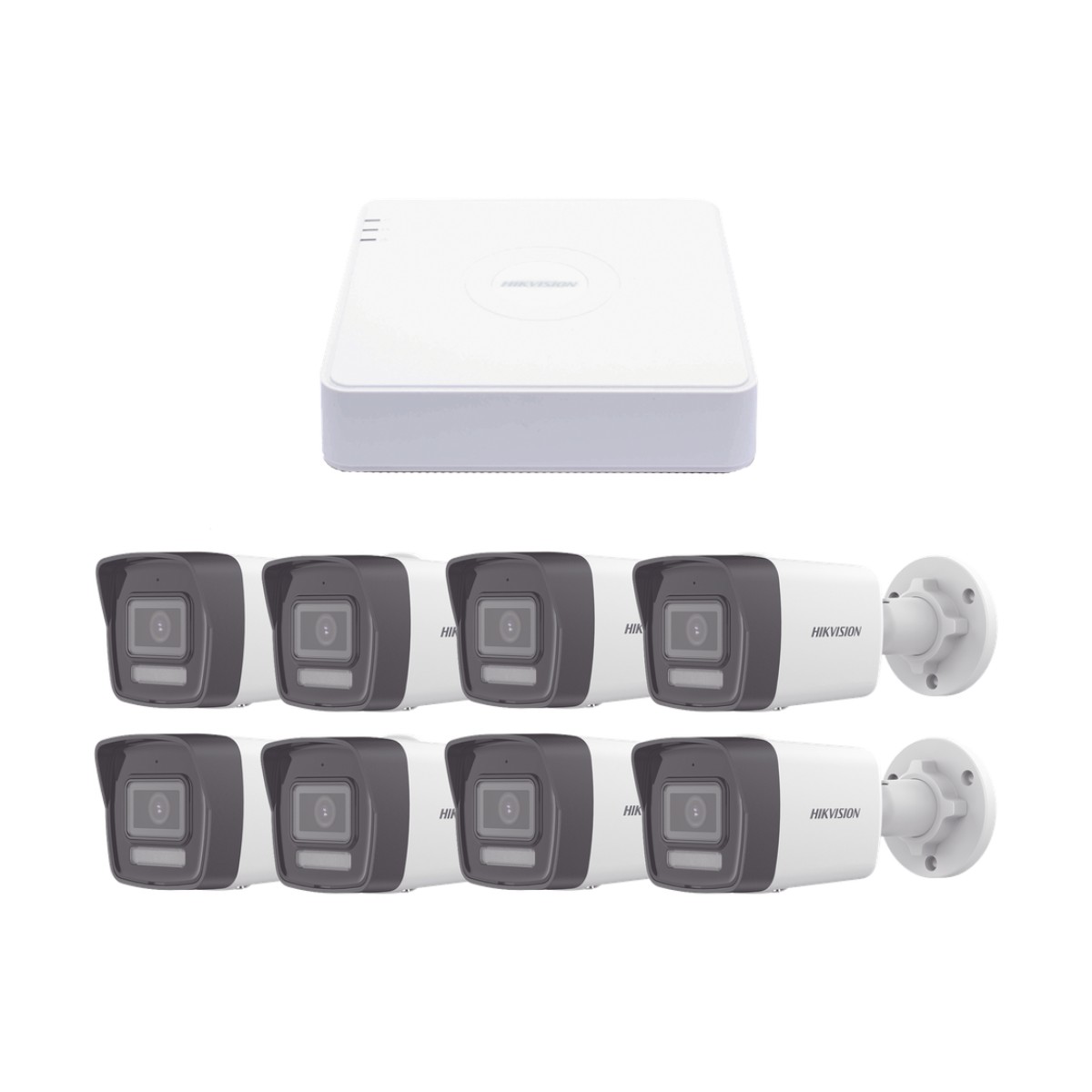 Kit IP 1080p (2 Megapixel) / NVR de 8 Canales con 8 Puertos PoE / 8 Cámaras IP Bala ColorVu Lite y Motion Detection 2.0 / Micrófono Integrado