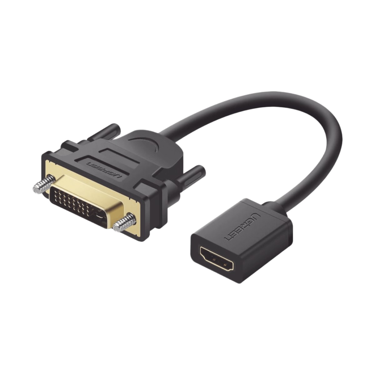 Convertidor DVI Macho a HDMI Hembra | Bidireccional | DVI 24+1 | 1080P@60Hz | Cable de 22 cm (8.66 Pulgadas) | Negro