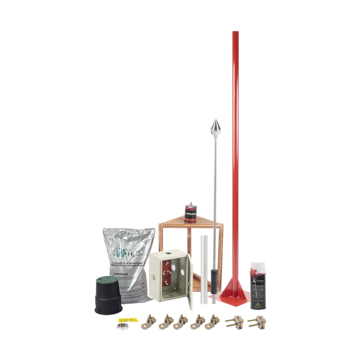 Kit Pararrayo con Accesorios para Protección de Diámetro de 200m.