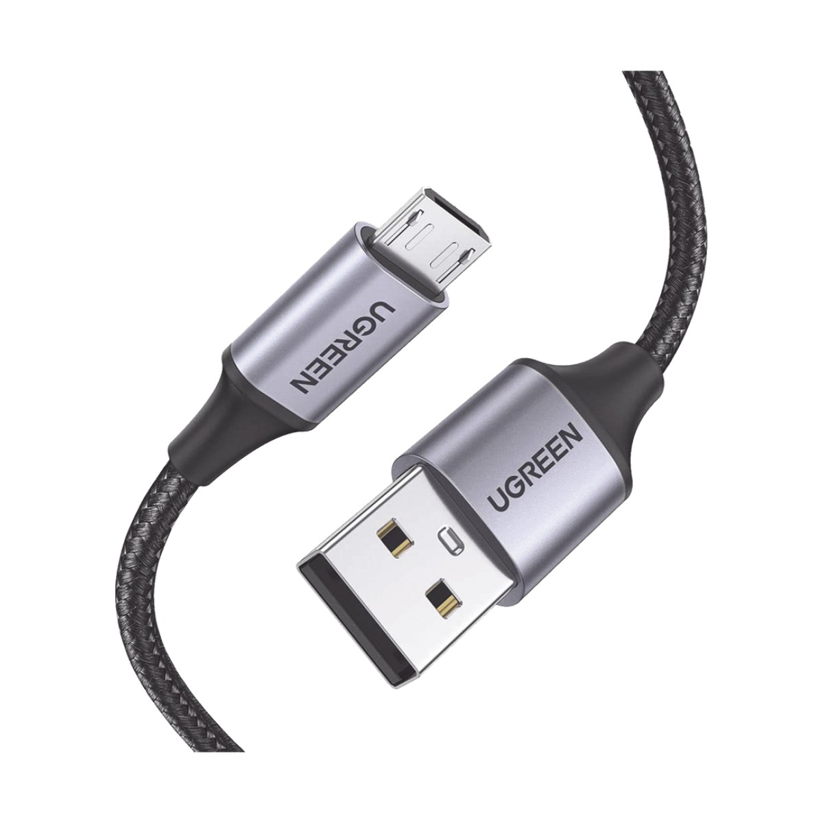 Cable USB-A a Micro USB | 1 Metro (3.28 Pies) | Carga Rápida | QC 3.0/2.0 | FPC | AFC | Transferencia de Datos de 480 Mbps | Recarga hasta 18W | Protección Integrada | Caja de Aluminio | Nylon Trenzado | Color Negro