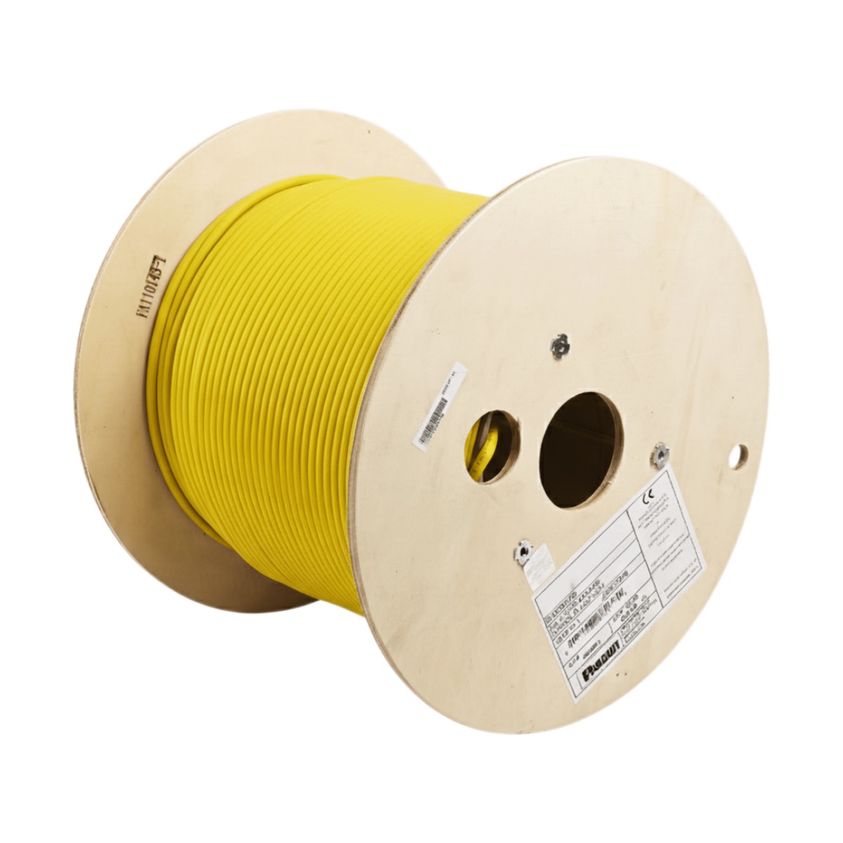 Bobina de Cable Blindado F/UTP de 4 Pares, Cat6A, Soporte de Aplicaciones 10GBase-T, LSZH (Libre de Gases Tóxicos), Color Amarillo, 305 Metros (1000 Pies)