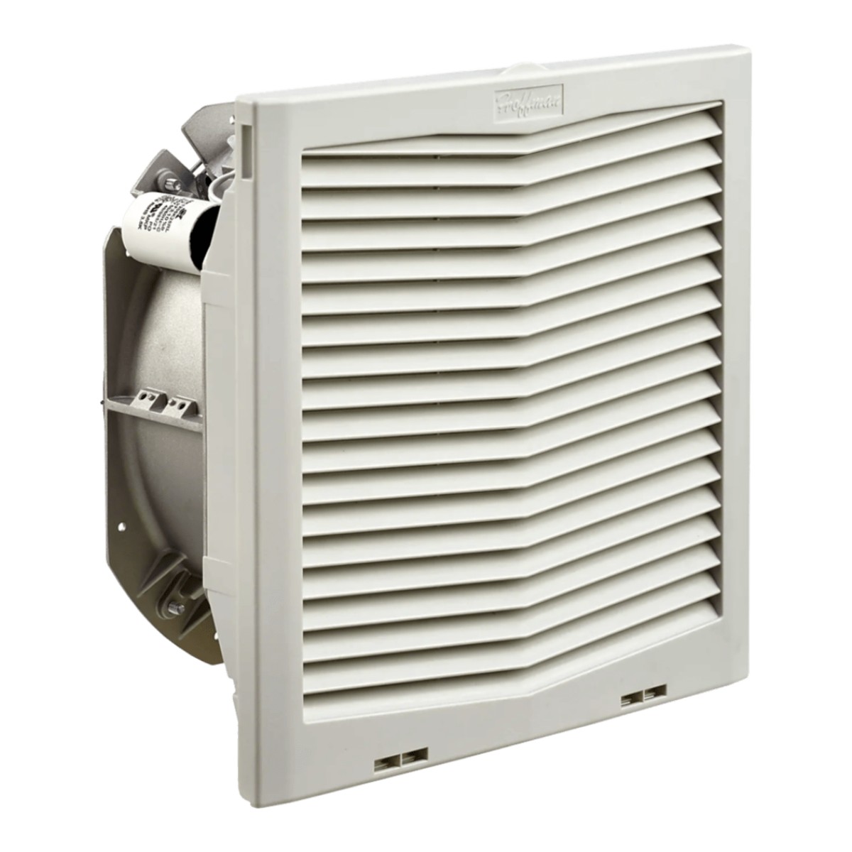 Ventilador Con Filtro de Montaje Lateral HF13, Con Flujo de Aire de 197 CFM, 115 Vca, Color Gris Claro