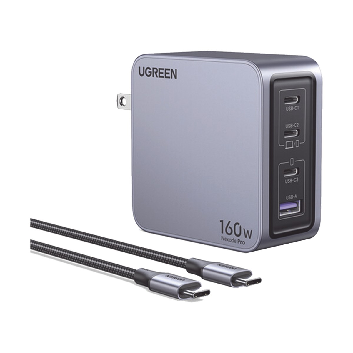 Cargador Rápido GaN / 160W Máximo / 3 USB-C + 1 USB-A / PD3.1 140W / PPS / UFCS / QC5 / Protecciones Múltiples / PC 94-V0