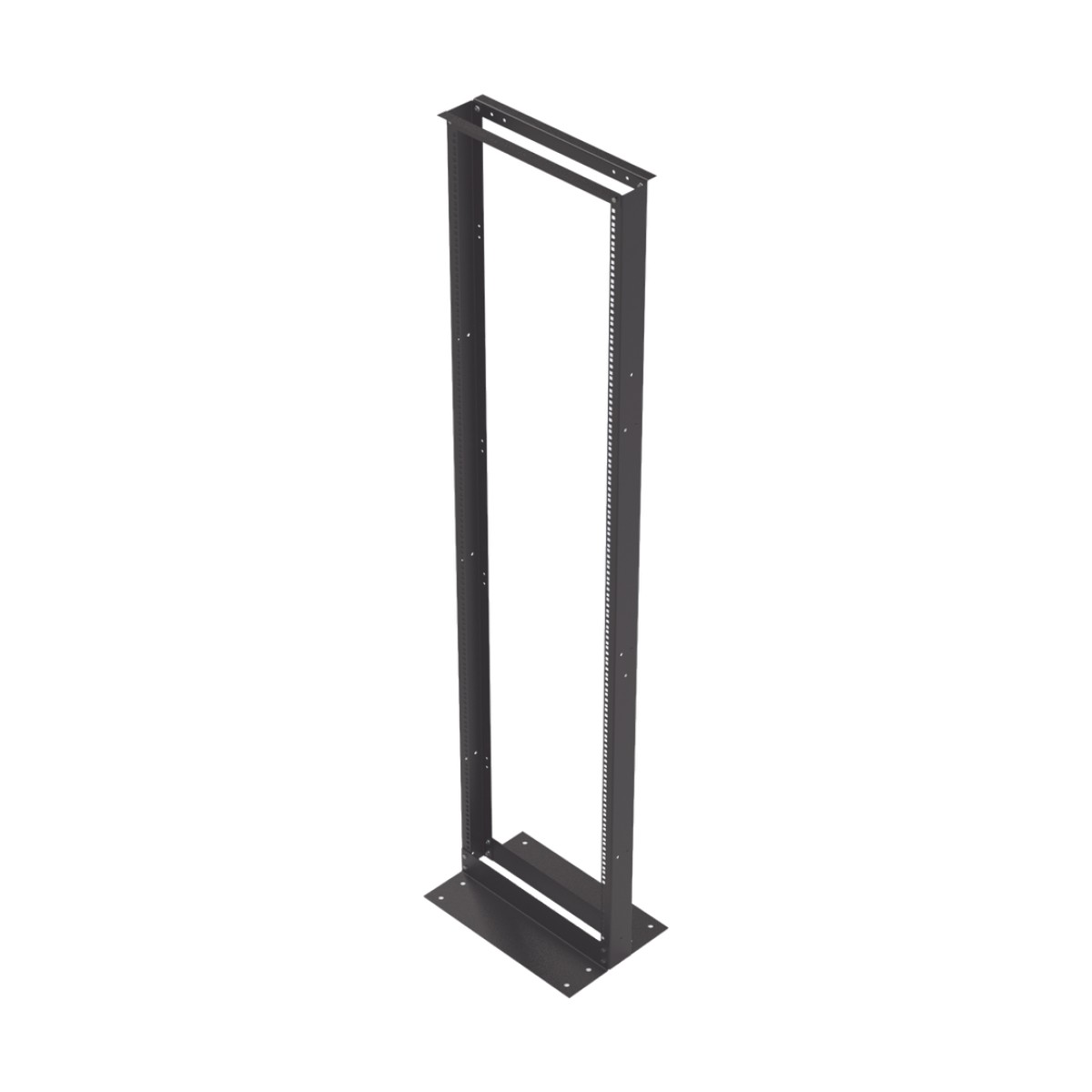Rack de 2 Postes, Estándar 19", 45 Unidades, Fabricado en Acero, Base "L" para Anclar a Piso.