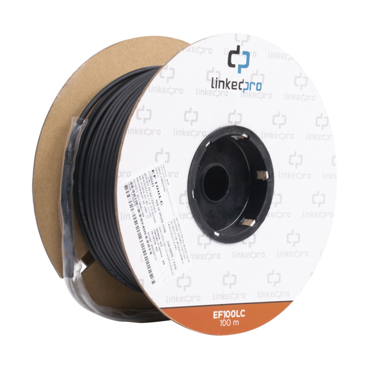 Carrete de Fibra Óptica Monomodo con Conectores LC-LC Duplex, Reforzada con Kevlar, de 100 Metros (328.08 Pies), Para Instalaciones Subterráneas por Tubería