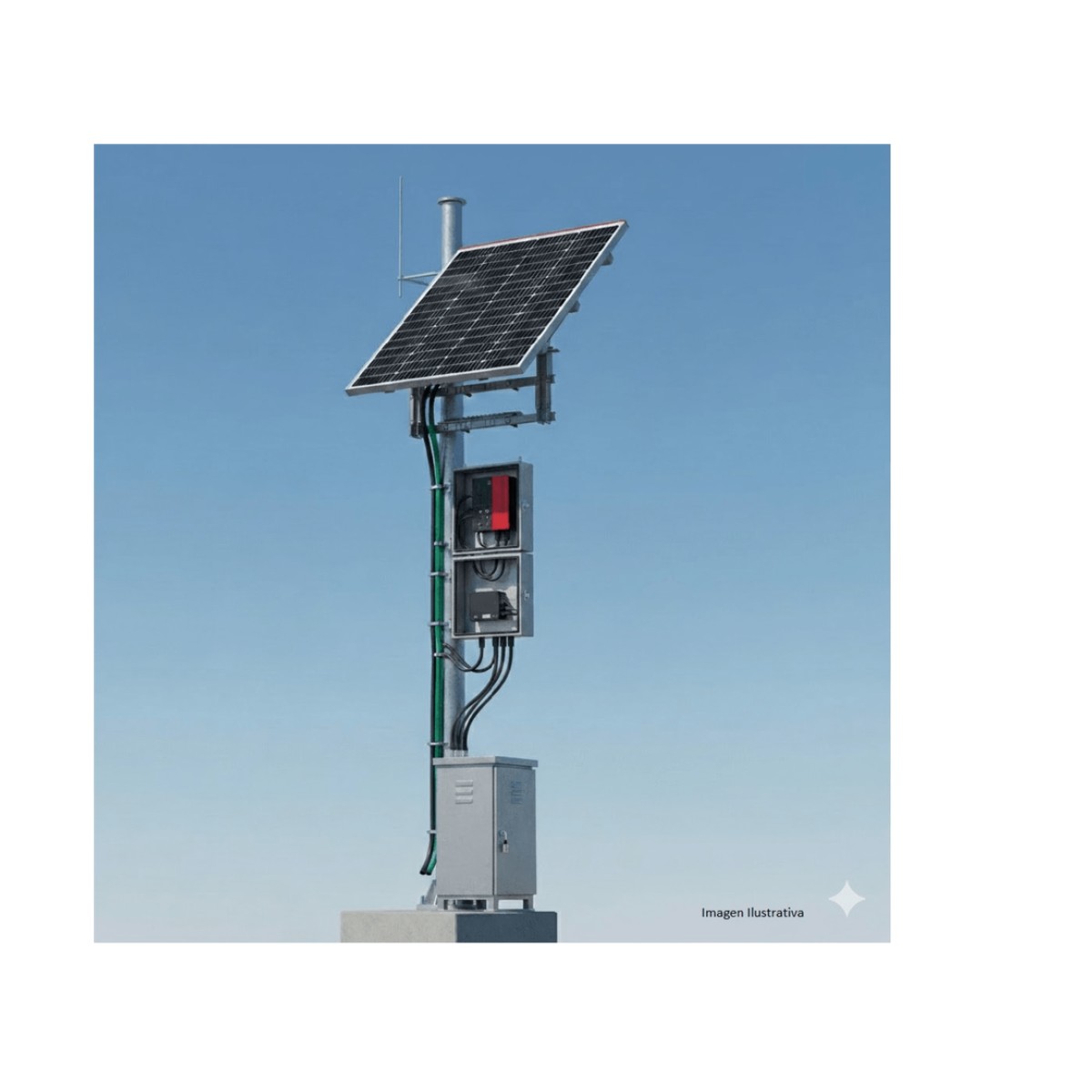 Kit Solar de 35 W con PoE 802.3af y PoE Pasivo 24 Vcc para una Cámara IP y un Radio Ubiquiti airMAX o Cambium ePMP.