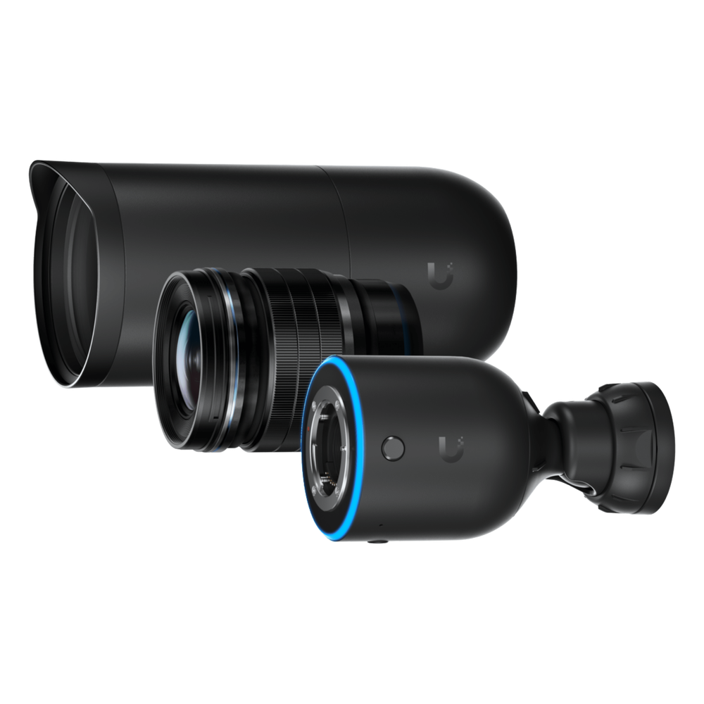 UniFi Protect AI DSLR – Cámara 4K PoE+ para Interior/Exterior con Sensor de Alta Sensibilidad, Lente Fija Gran Angular de 17 mm y Analítica Avanzada por IA