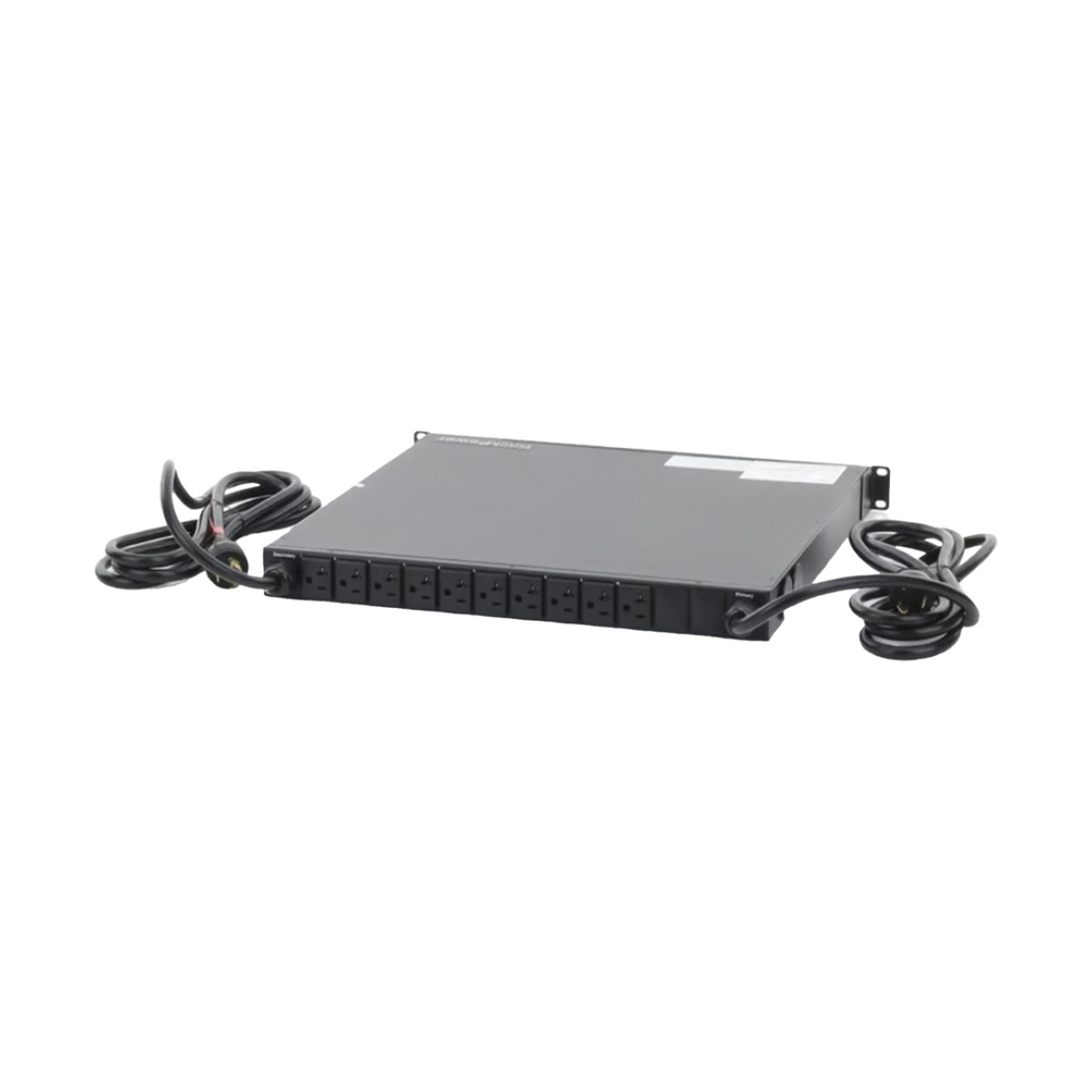 PDU Monitoreable de Transferencia Automática ATS (Fuente Redundante), Con 10 Salidas 5-15R,   Enchufes de Entrada L5-20P, Instalación Horizontal de 19in, 1UR, 20 Amp, 120 Vca