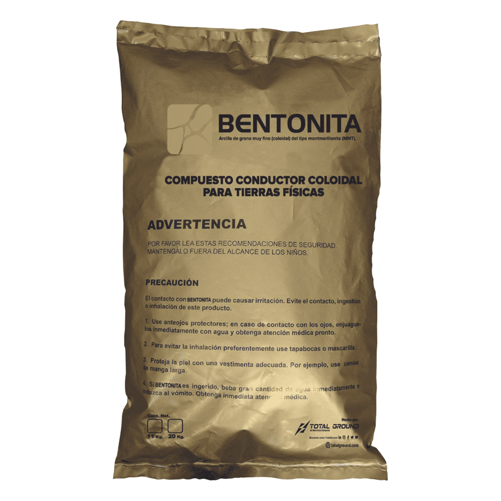 Bentonita, Compuesto Conductor Coloidal para Tierras Físicas, Saco con 20 Kgr.