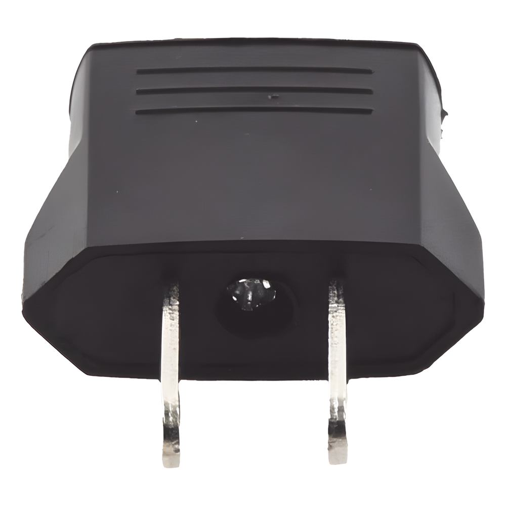 Adaptador de enchufe europea a americano, Calidad PREMIUM @ 6 A ; 110 - 250 Vca