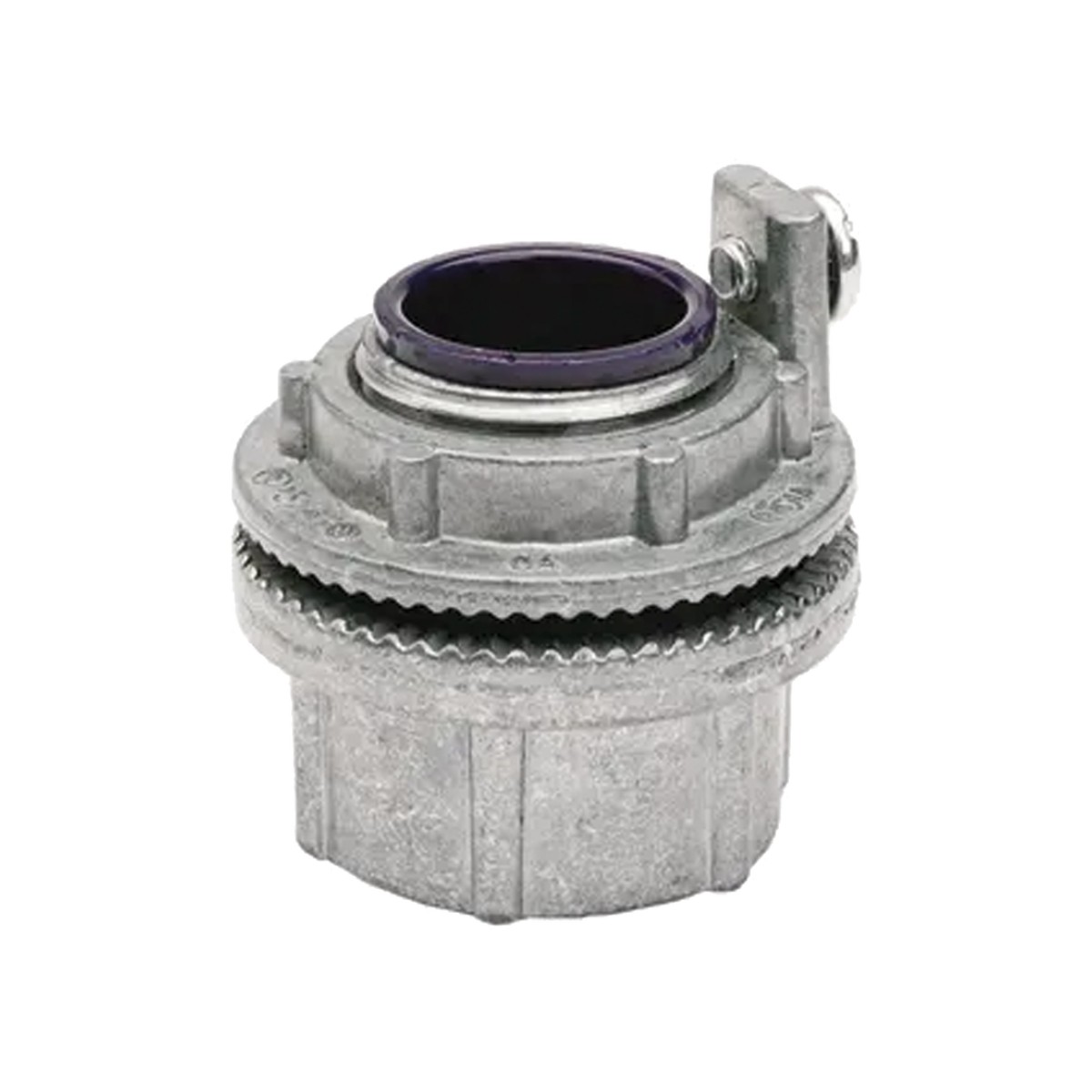 Conector Myers de Aluminio de 1 1/2" con tornillo de puesta a tierra, disponible para Áreas Peligrosas Clase 1 División 2 de acuerdo con NEC 501.10.
