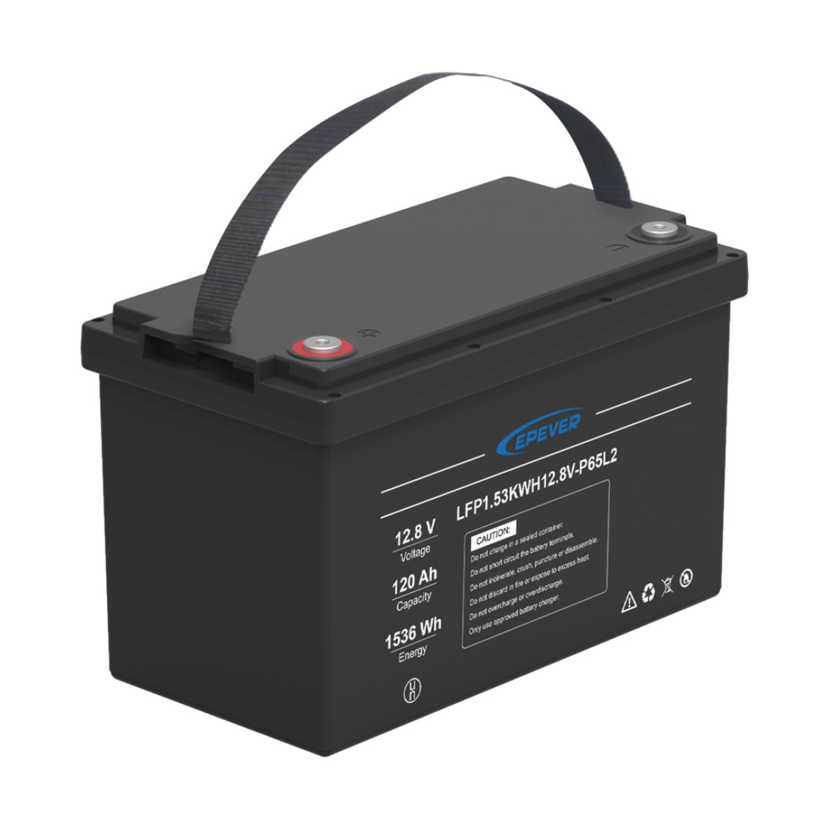 Batería de Litio LiFePO4 Ciclo Profundo / 12.8 Vcc / 120 Ah / 1.53 kWh / Exterior / Libre de Mantenimiento