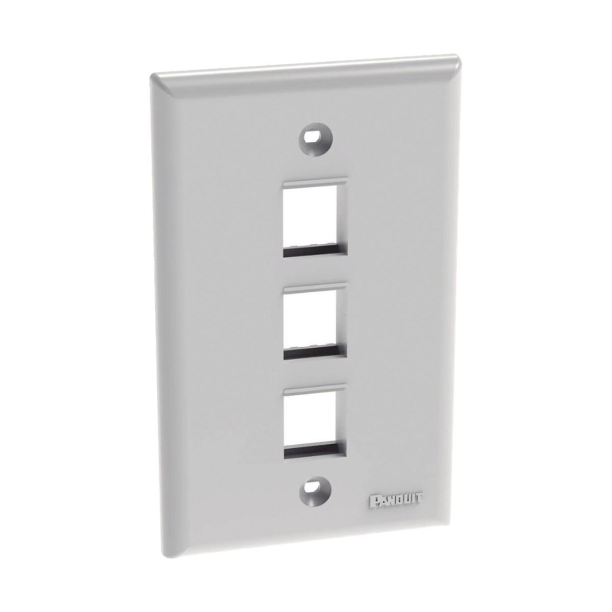Placa de Pared Vertical, Salida Para 3 Puertos Keystone, Color Blanco