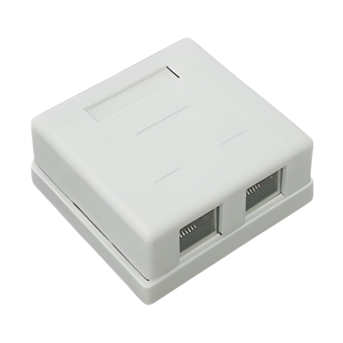 Caja de Pared con 2 Puertos, Incluye 2 Jacks STP Cat5e Keystone