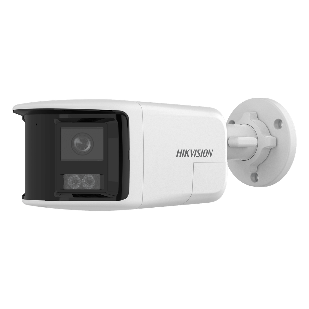 [PROTECCIÓN ACTIVA] Bala IP 6 Megapixel / 2 Lentes de Lente 2.8 mm (Imagen Panorámica 180°) / 30 mts IR / Exterior IP67 / Luz Intermitente y Alerta de Audio / Audio Bidireccional / ACUSENSE / WDR 120 dB / Micro SD