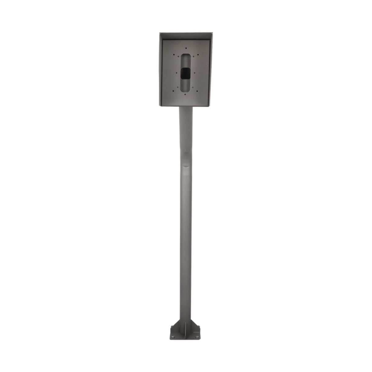 Poste y Cubierta industrial para montaje de Porteros IP Fanvil y Grandstream, altura de 1.2 metros, pintura electrostática color gris.