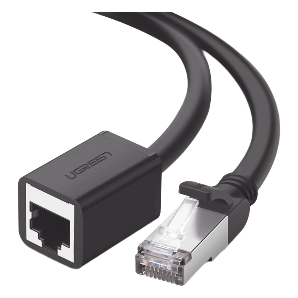 Cable de Extensión Cat6 RJ45 F/UTP / Macho a Hembra / 0.5m / Método de conexión 568B / Velocidad de transmisión 1000Mbps / Ancho de banda del canal 250MHz / Caja de Cobre / Negro