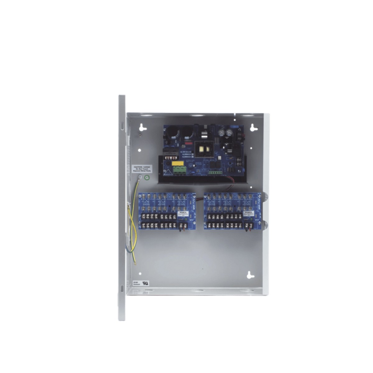 12 Vcc @ 10 A / Fuente tipo control / 16 salidas / capacidad de baterías de respaldo / Requiere batería.