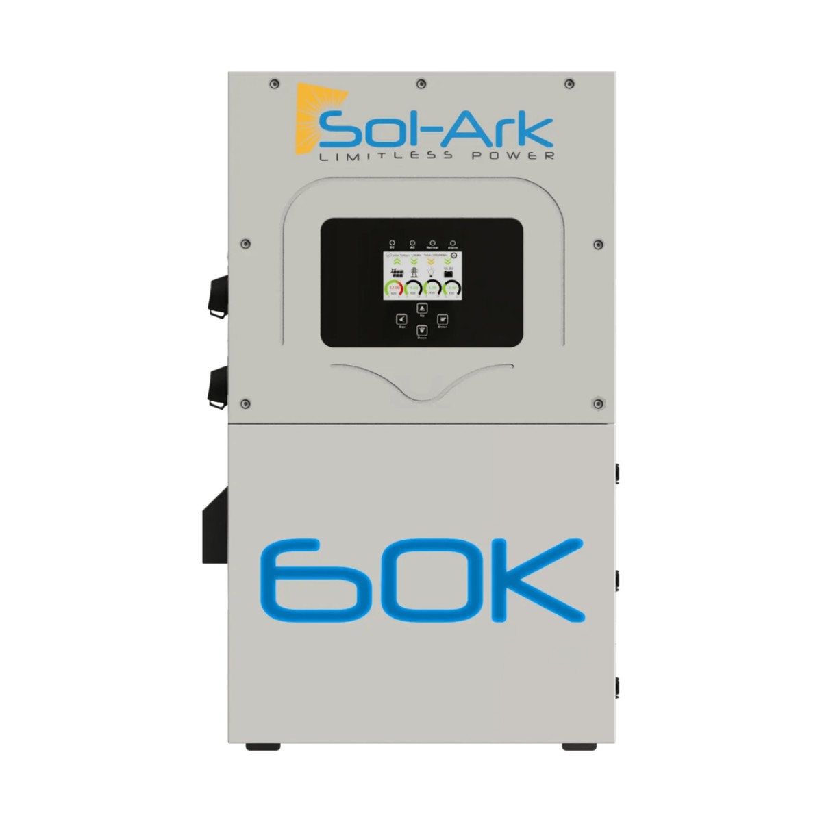 Inversor Hibrido Interactivo SOL-ARK, 60 Kw, 480 Vcc, 3 fases, IP65, Entrada de Baterías a 160-800 Vcc