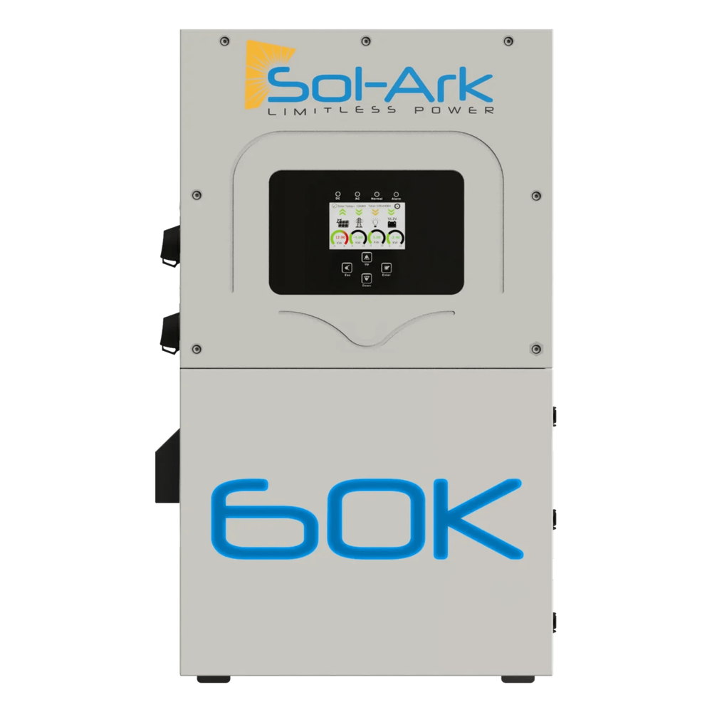 Inversor Hibrido Interactivo SOL-ARK, 60 Kw, 480 Vcc, 3 fases, IP65, Entrada de Baterías a 160-800 Vcc