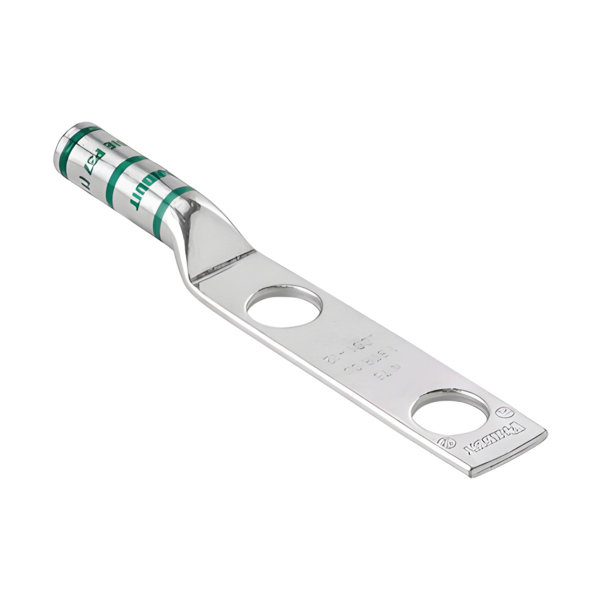 Zapata de compresión LCC6-12W-L para cal. 6 Awg, Doble barreno para tornillo prisionero de 1/2, Espaciado de orificio 44.5mm, 1 Pz