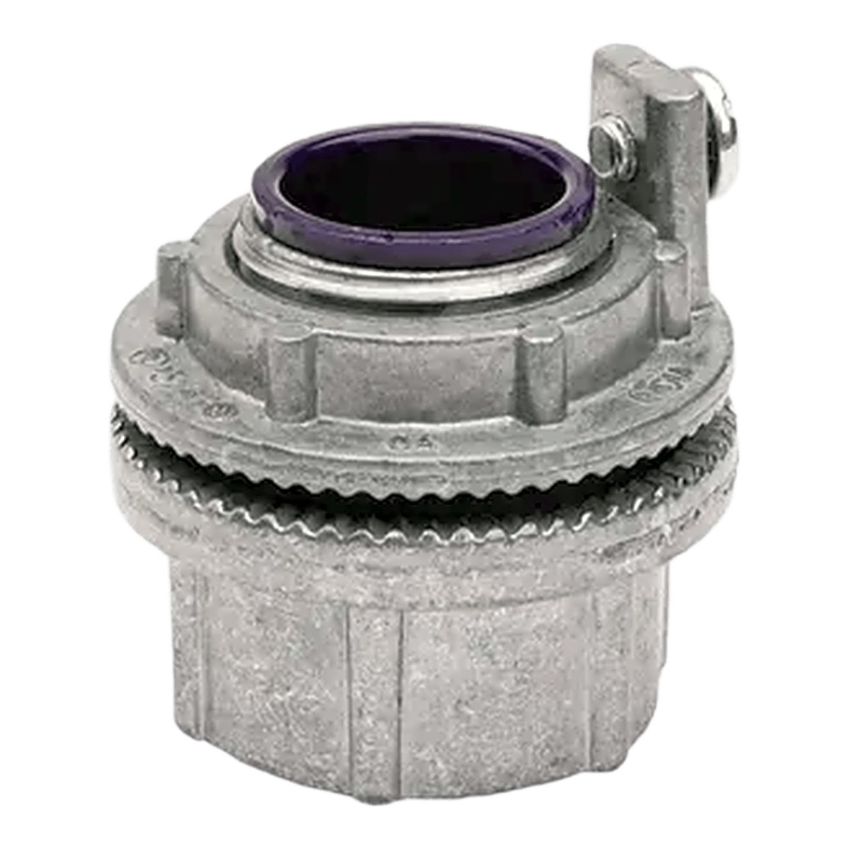 Conector Meyers de Aluminio de 1" con tornillo de puesta a tierra, disponible para Áreas Peligrosas Clase 1 División 2 de acuerdo con NEC 501.10.