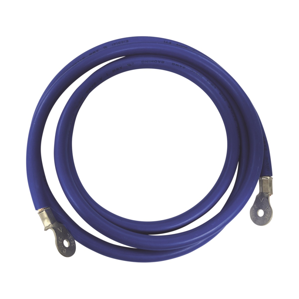 Cable para Baterías,  2.2 m Azul Calibre 2 AWG con Terminales de Ojo en Ambos Extremos