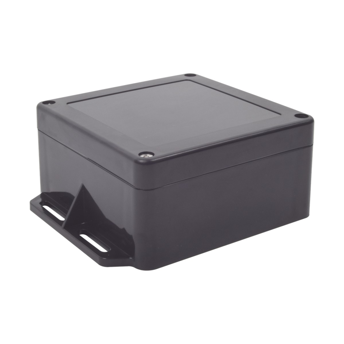 Gabinete Plástico Negro para Exterior (IP65) de 120 x 120 x 60 mm Cierre por Tornillos.