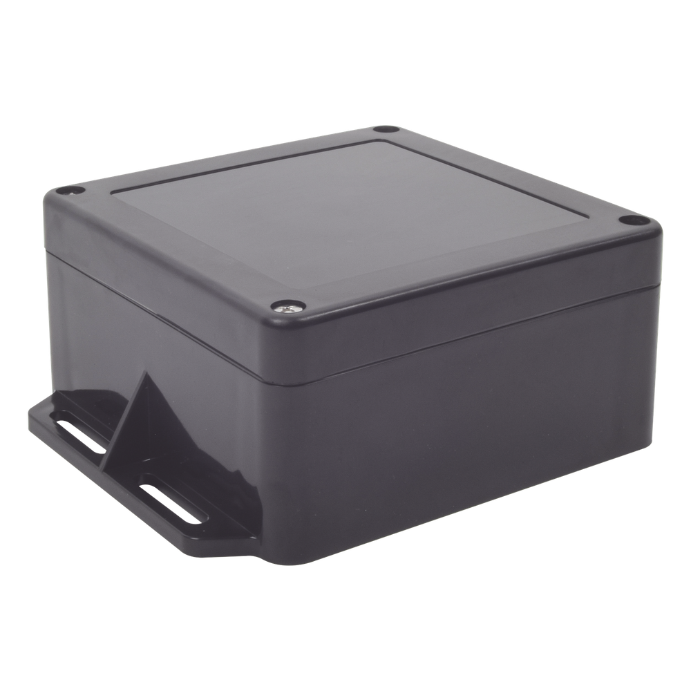 Gabinete Plástico Negro para Exterior (IP65) de 120 x 120 x 60 mm Cierre por Tornillos.