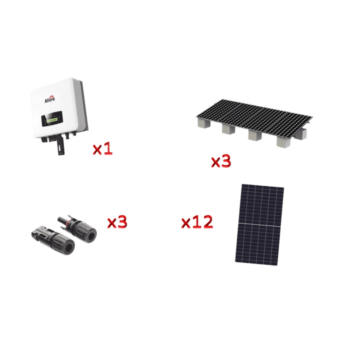 Kit Solar Interconexion  / 7kW  220Vca / Inversor AFORE / Montaje Incluido
