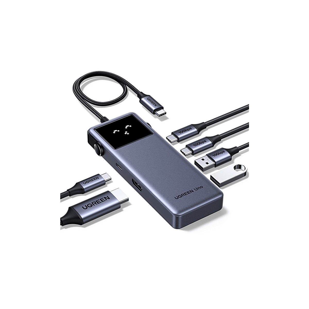 Hub USB-C 6 en 1 / HDMI 4K@60Hz / 3 Puertos USB-A 5Gbps / Carga PD 3.0 100W / Compatibilidad Universal Windows-macOS-Linux / Diseño Compacto