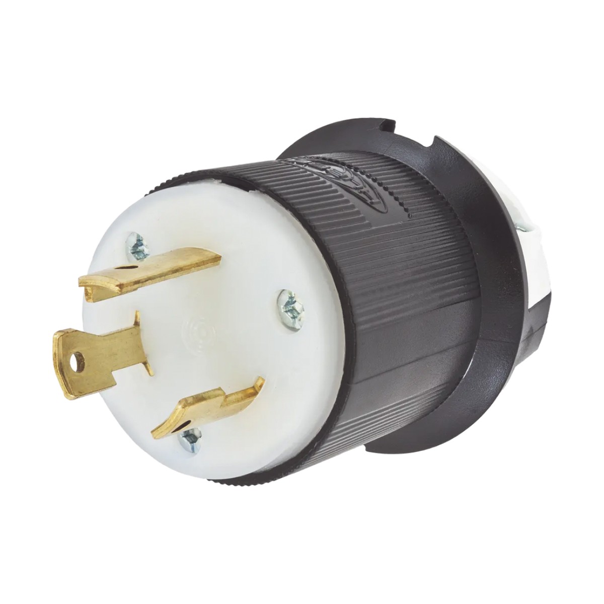 Clavija Industrial con Bloqueo de Media Vuelta / 30 A 125 V CA / 2 Polos 3 Hilos / Color Blanco y Negro / Nema L5-30P.