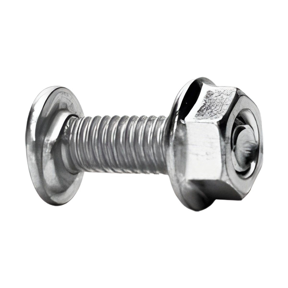 Tornillo + tuerca milimétrico, con acabado Electro Zinc
