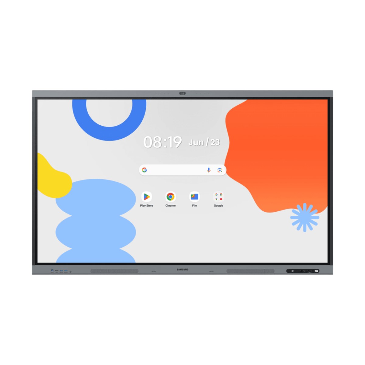 Pantalla Interactiva WAFX-P Series / 86" 4K UHD 3840x2160 / Android 15 EDLA Certified / Octa-core CPU / 48MP Camera / 8-Mic Array 10m / Dual 20W Speakers + Woofer / 50-Point IR Touch / Wi-Fi 6 / Bluetooth 5.0 / OPS Slot