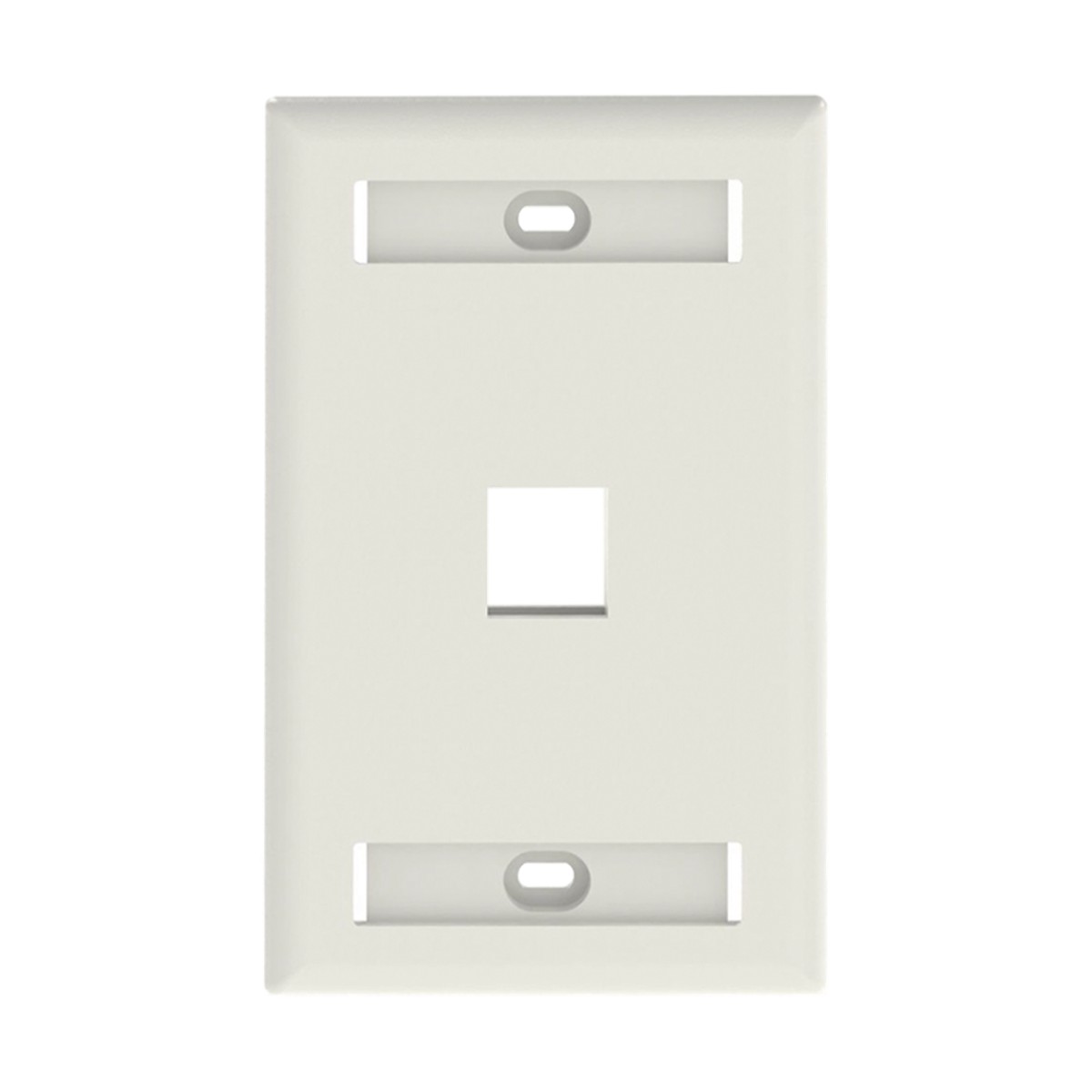 Placa de Pared Vertical, Salida Para 1 Puerto Keystone, Con Espacios Para Etiquetas, Color Blanco Mate