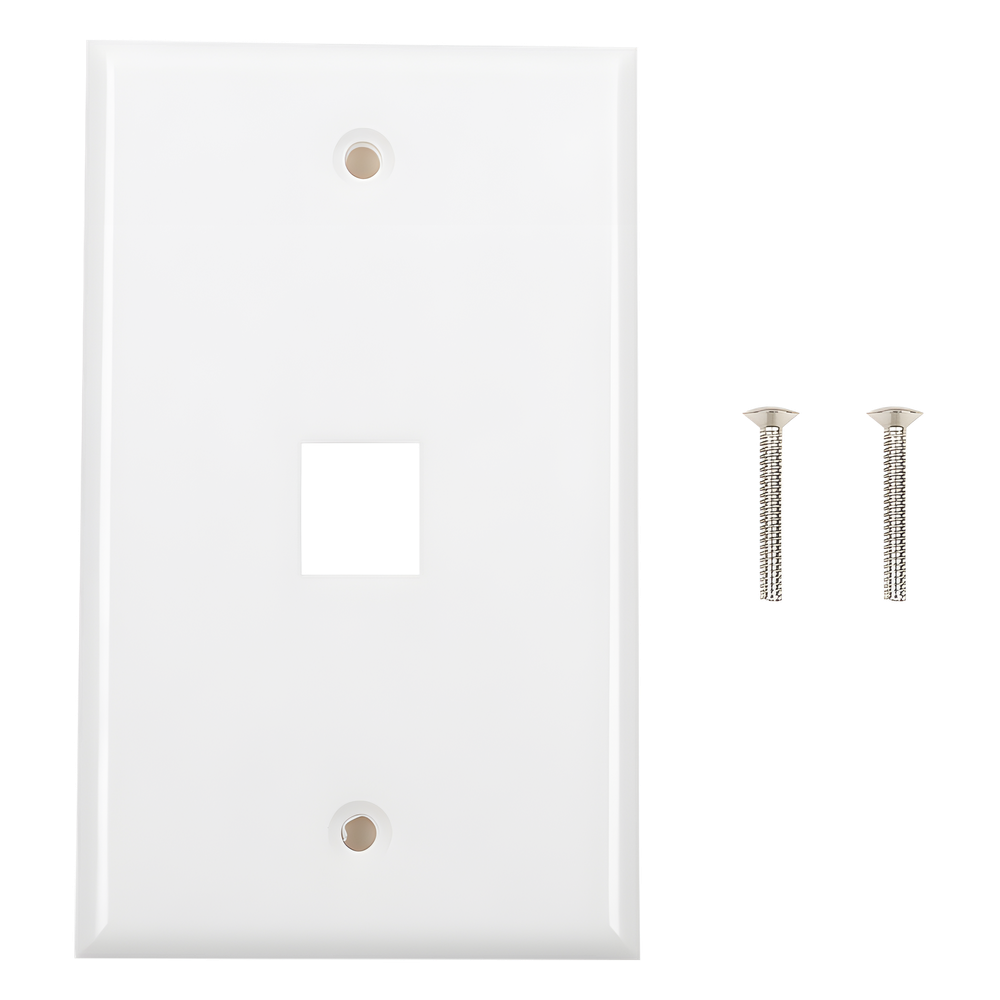 Placa de Pared de 1 Puerto, Keystone, Color Blanco