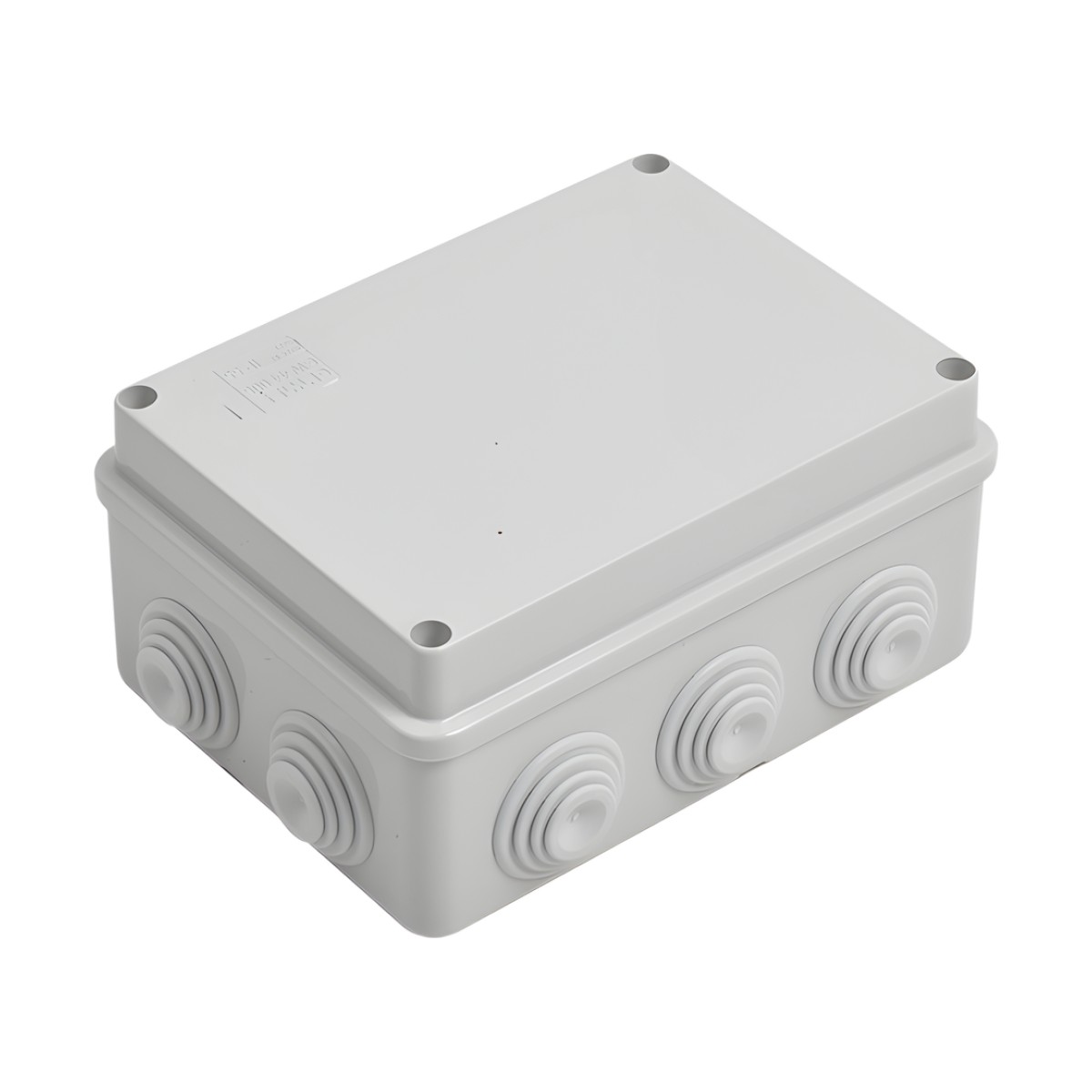 Caja Estanca de PVC Para Derivación y Conexión, 10 Entradas, Tapa Atornillada, 150x110x70 mm (Área interna), Uso Exterior IP55, Material que no Propaga el Fuego y Libre de Hálogenos