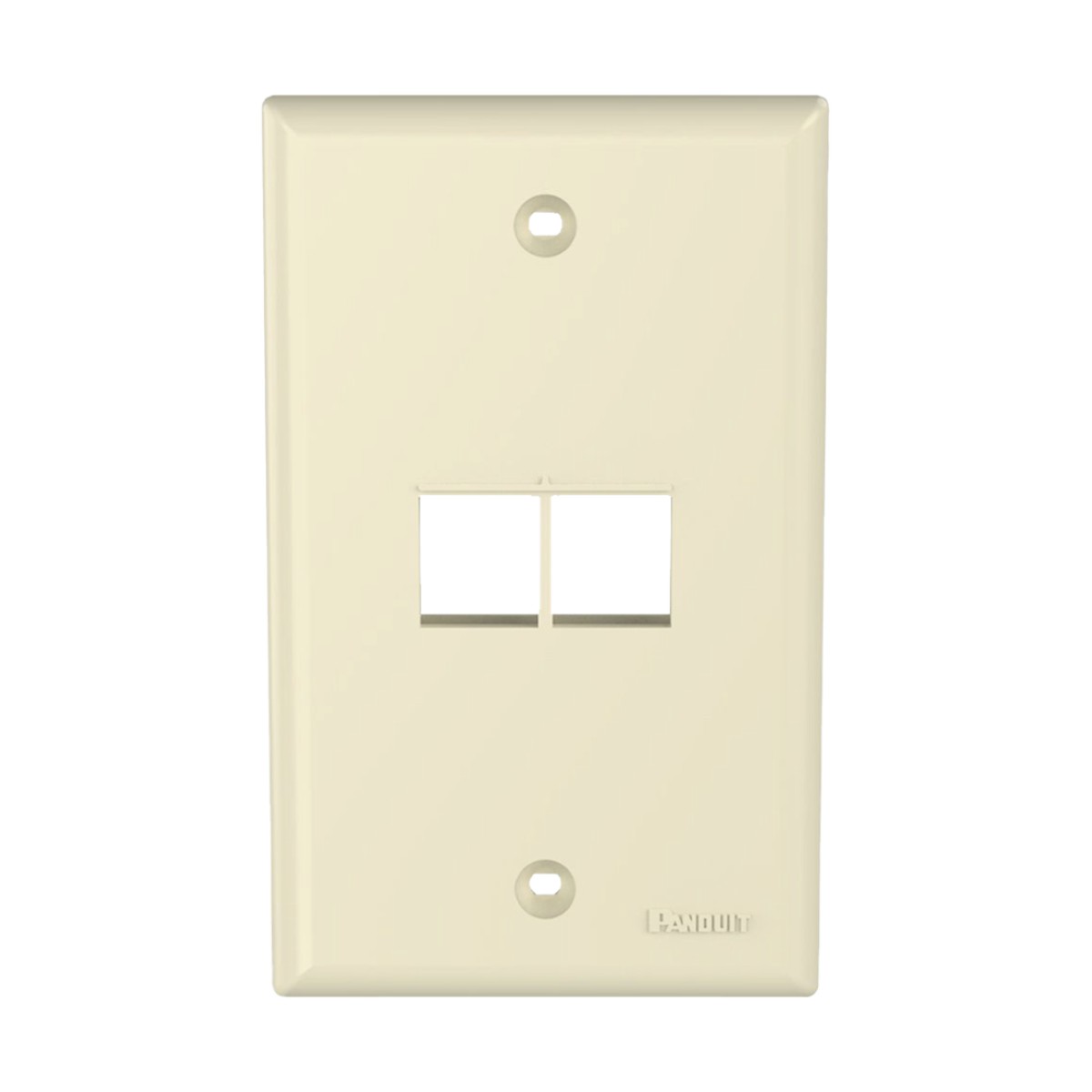 Placa de Pared Vertical, Salida Para 2 Puertos Keystone, Color Marfil