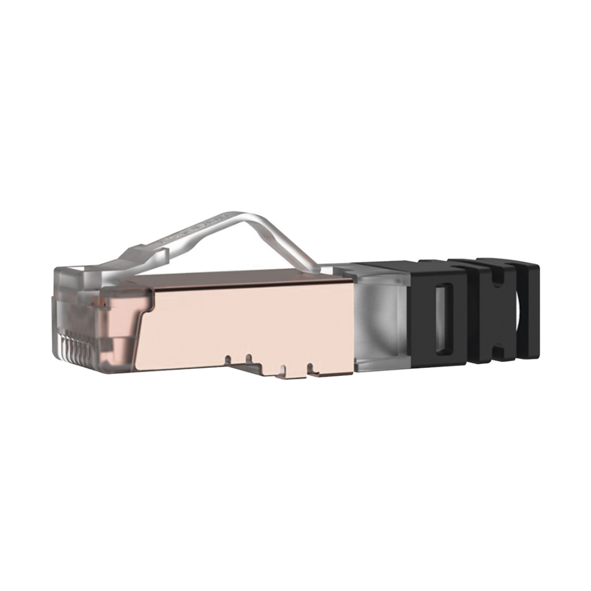 Plug RJ45 Cat6A Blindado, Para Cable Calibre 23-24 AWG, Chapado en Oro de 50 Micras, Paquete de 100 Piezas