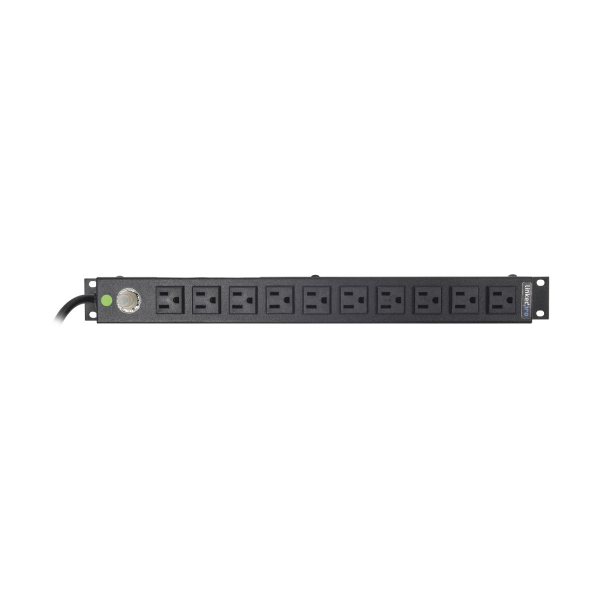 Multicontacto Horizontal (PDU) de 10 Contactos (NEMA 5-15R) Rack 19" 1UR. Voltaje Entrada/Salida: 120Vca/15A
